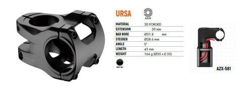 Satori URSA AICR Stem 31.8mm - Internal Cable Routing, 50mm Extension, 164g - SuperSaverAU - view 2