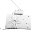 Wedding Guest Book 21cm x 16cm with 70 Pages + Pen Stand & Silver Pen - SuperSaverAU - view 1