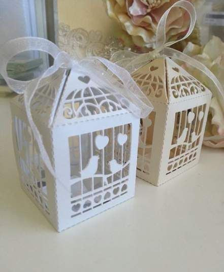 White Dove Bird Heart Wedding Bomboniere Favor Gift Box - 10 Pack, White - SuperSaverAU - view 4