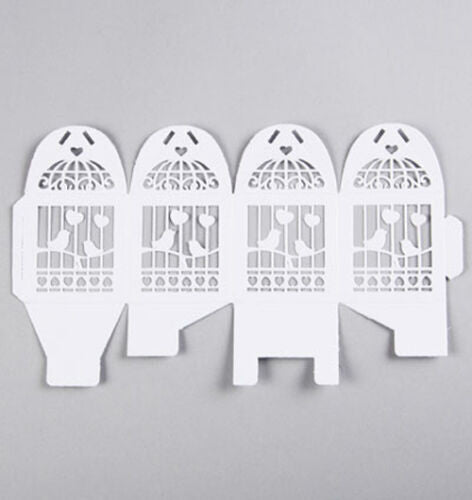 100 Piece Pack - White Dove Bird Heart Wedding Bomboniere Favor Lolly Gift Card Box - SuperSaverAU - view 2