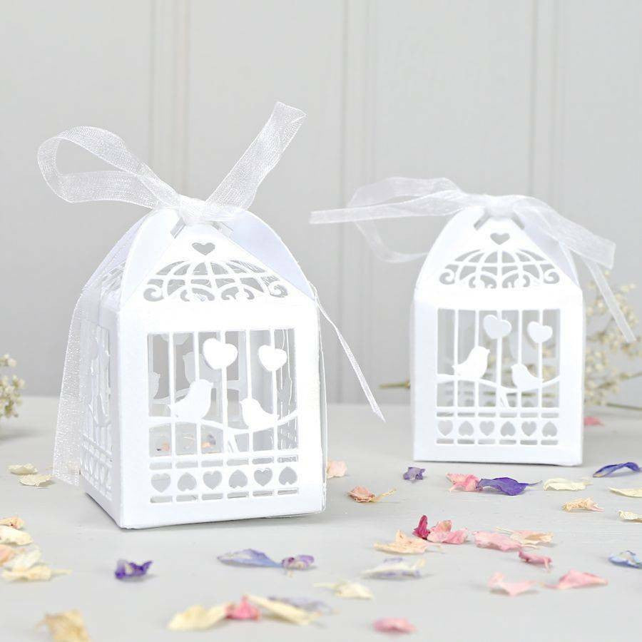 50 Piece Pack - White Dove Bird Heart Wedding Bomboniere Favor Lolly Gift Card Box - SuperSaverAU - view 1