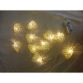 Premium White 3D Hollowed Rattan Heart Fairy Lights - 20 LEDs, 3m
