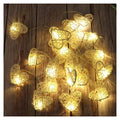 Premium White 3D Hollowed Rattan Heart Fairy Lights - 20 LEDs, 3m