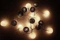 1 Set of 20 LED Black White 5cm Cotton Ball Battery Powered String Lights Xmas Gift Home Wedding Party Bedroom Decoration Outdoor Indoor Table Centrepiece - SuperSaverAU - view 3