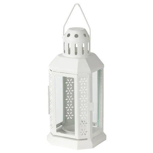 White Metal Miners Lantern -  21 cm