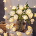 Premium White Rose 3D Fairy Lights - 20 LEDs, 3m