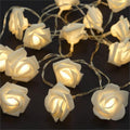 Premium White Rose 3D Fairy Lights - 50 LEDs, 5m