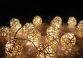 20 LED Cream Rattan Ball Lights Battery Powered for Elegant Decor - SuperSaverAU - view 3