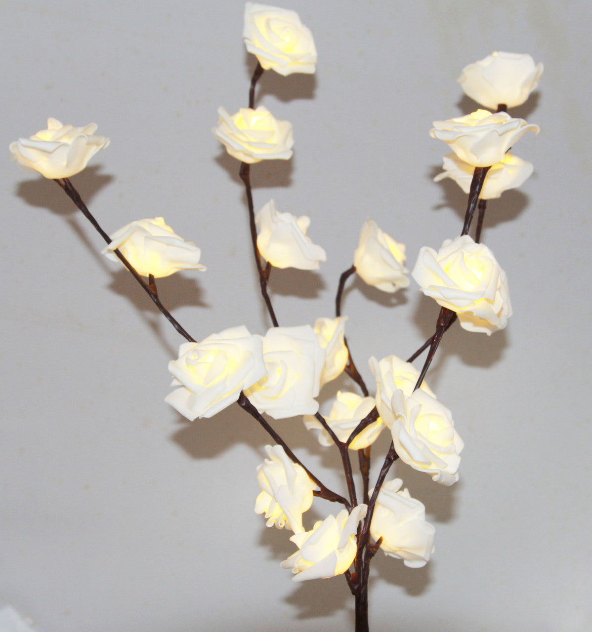 White Rose Stem Fairy Lights 50cm H 20 LED Battery Operated Table Centrepiece - SuperSaverAU - view 1