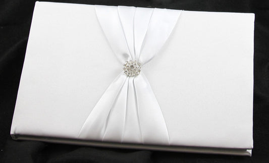 Wedding Guest Book 21cm x 16cm with 70 Pages & Silver Pen Stand Set