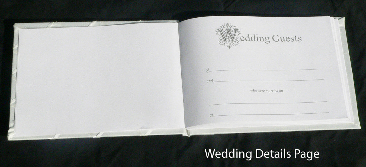 Wedding Guest Book 21cm x 16cm with 70 Pages & Silver Pen Stand Set - SuperSaverAU - view 3