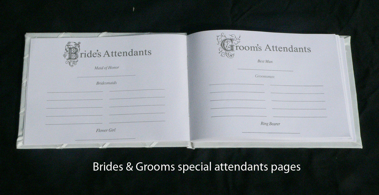 Wedding Guest Book 21cm x 16cm with 70 Pages & Silver Pen Stand Set