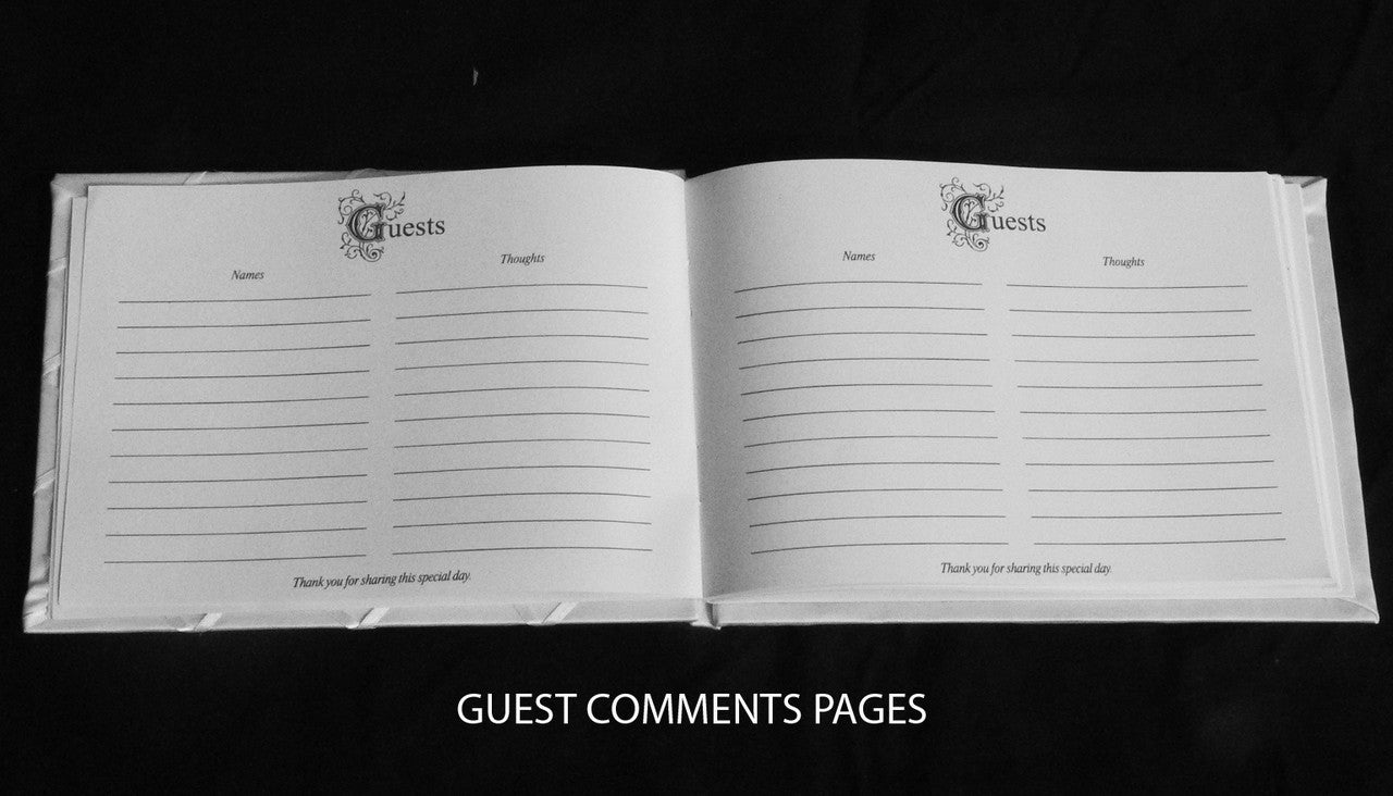 Wedding Guest Book 21cm x 16cm with 70 Pages & Silver Pen Stand Set - SuperSaverAU - view 6