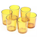 Premium Yellow Glass Votive Candle Holders 6.5cm - 10 Pack