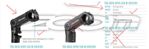 ZOOM Height Adjustable Stem 31.8mm for Ebike Mountain Bike - Cable Integration - SuperSaverAU - view 2