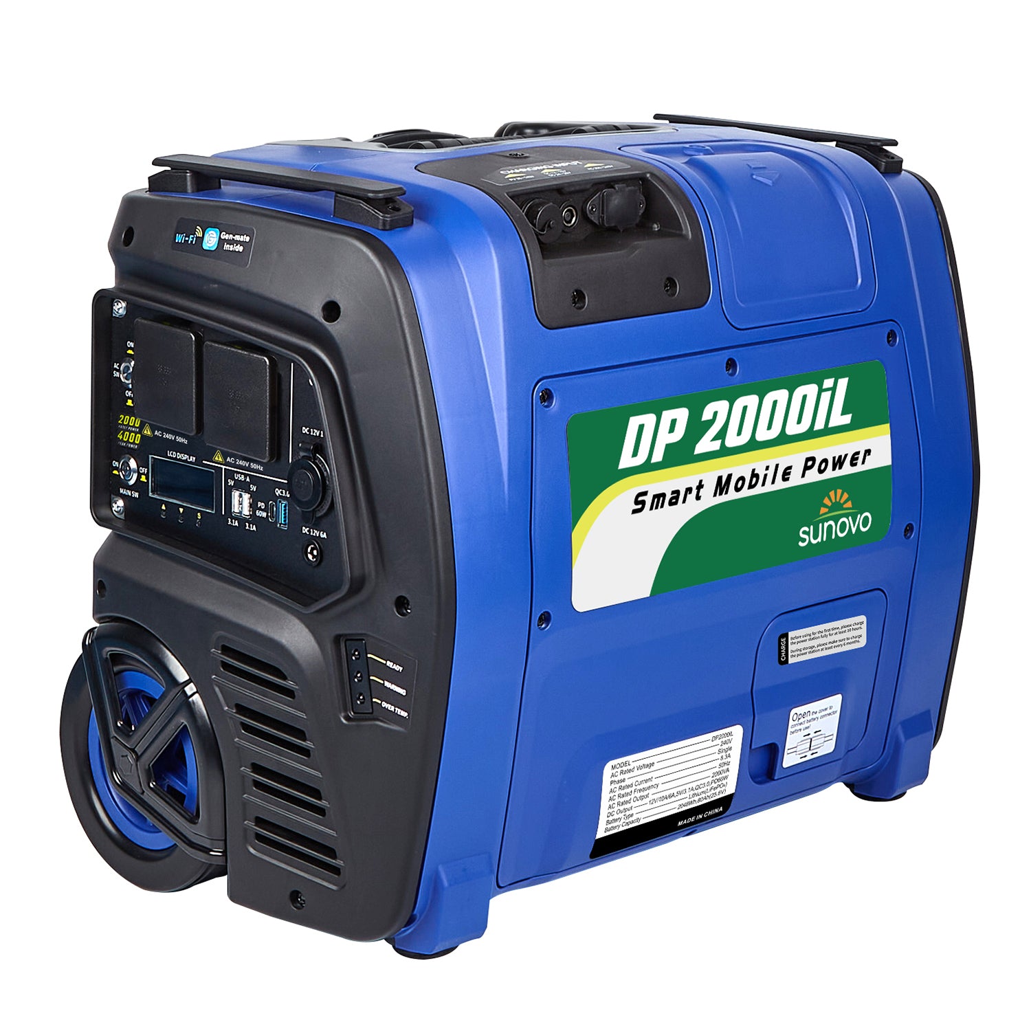 Sunovo 2000W Portable Power Station 2048Wh LiFePO4 Battery, Solar & AC Charging - SuperSaverAU - view 1