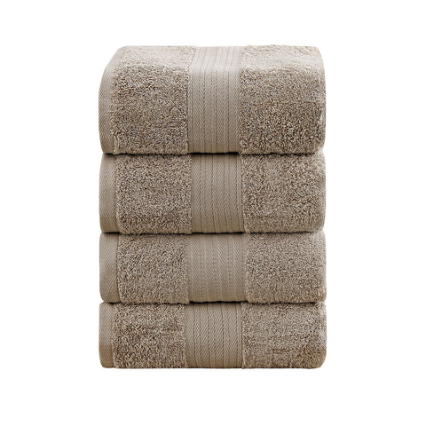 Linenland 4 Piece Cotton Bath Towels Set - Sandstone, 68x137cm, OEKOTEX Certified - SuperSaverAU - view 1