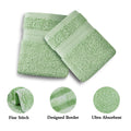 Linenland 4 Piece Cotton Hand Towels Set - Sage Green, OEKOTEX Certified, 41x76cm - SuperSaverAU - view 2