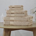 Luxury 6 Piece Soft & Absorbent Cotton Bath Towel Set - Sandstone, 100% Ring Spun Cotton - SuperSaverAU - view 3