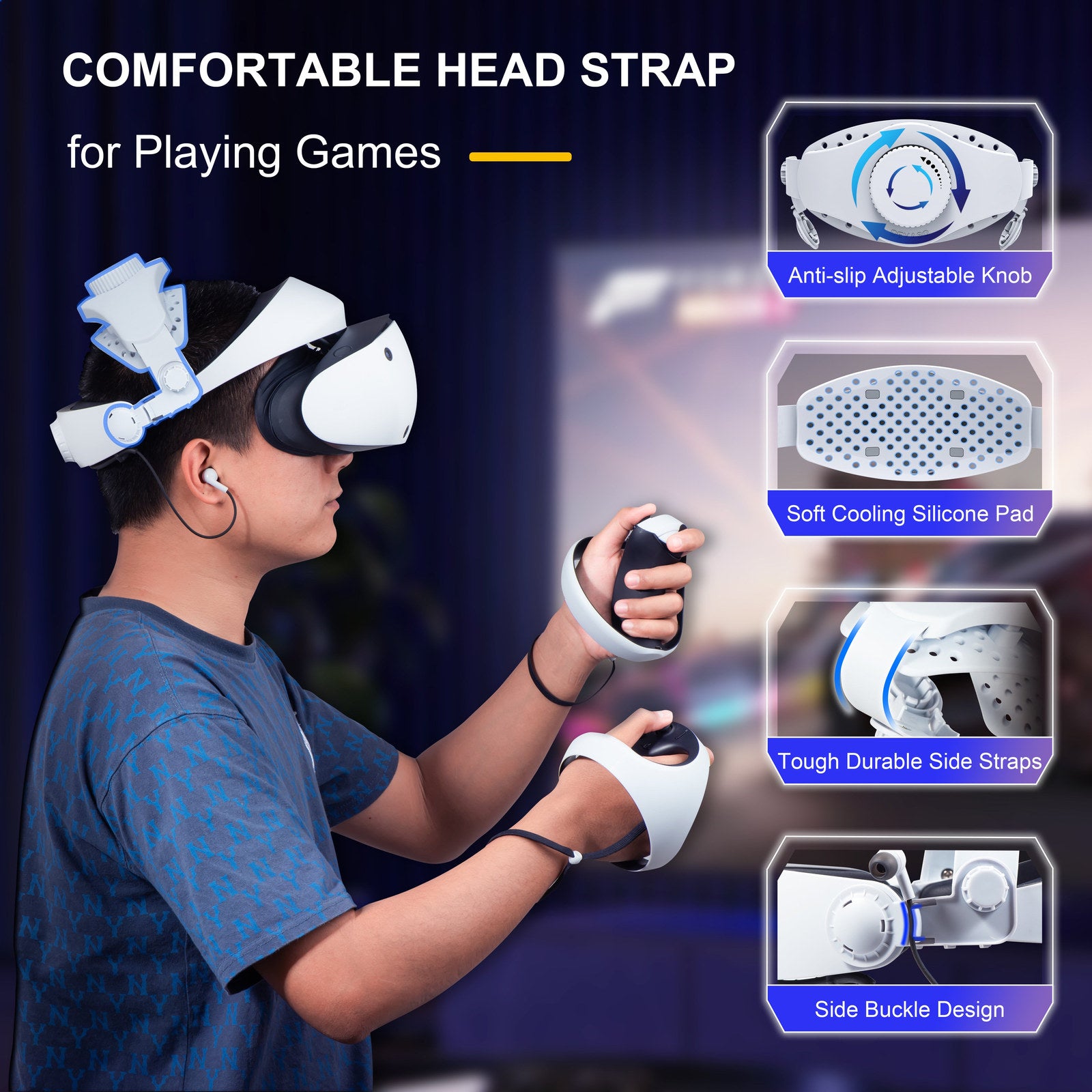 DEVASO Adjustable Head Strap for Playstation VR2, Reduced Pressure Lightweight - SuperSaverAU - view 5