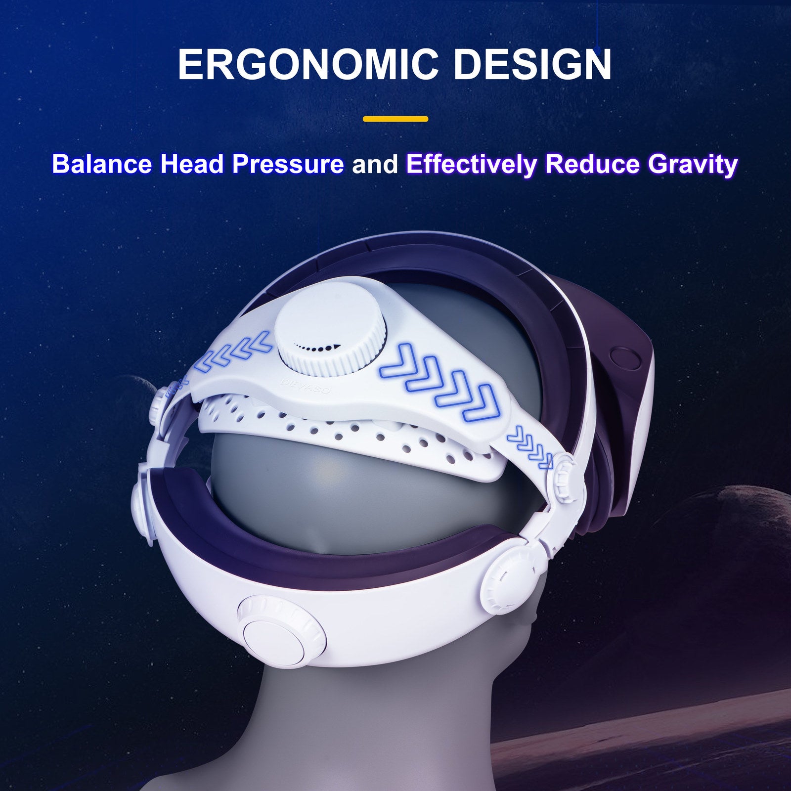 DEVASO Adjustable Head Strap for Playstation VR2, Reduced Pressure Lightweight - SuperSaverAU - view 2