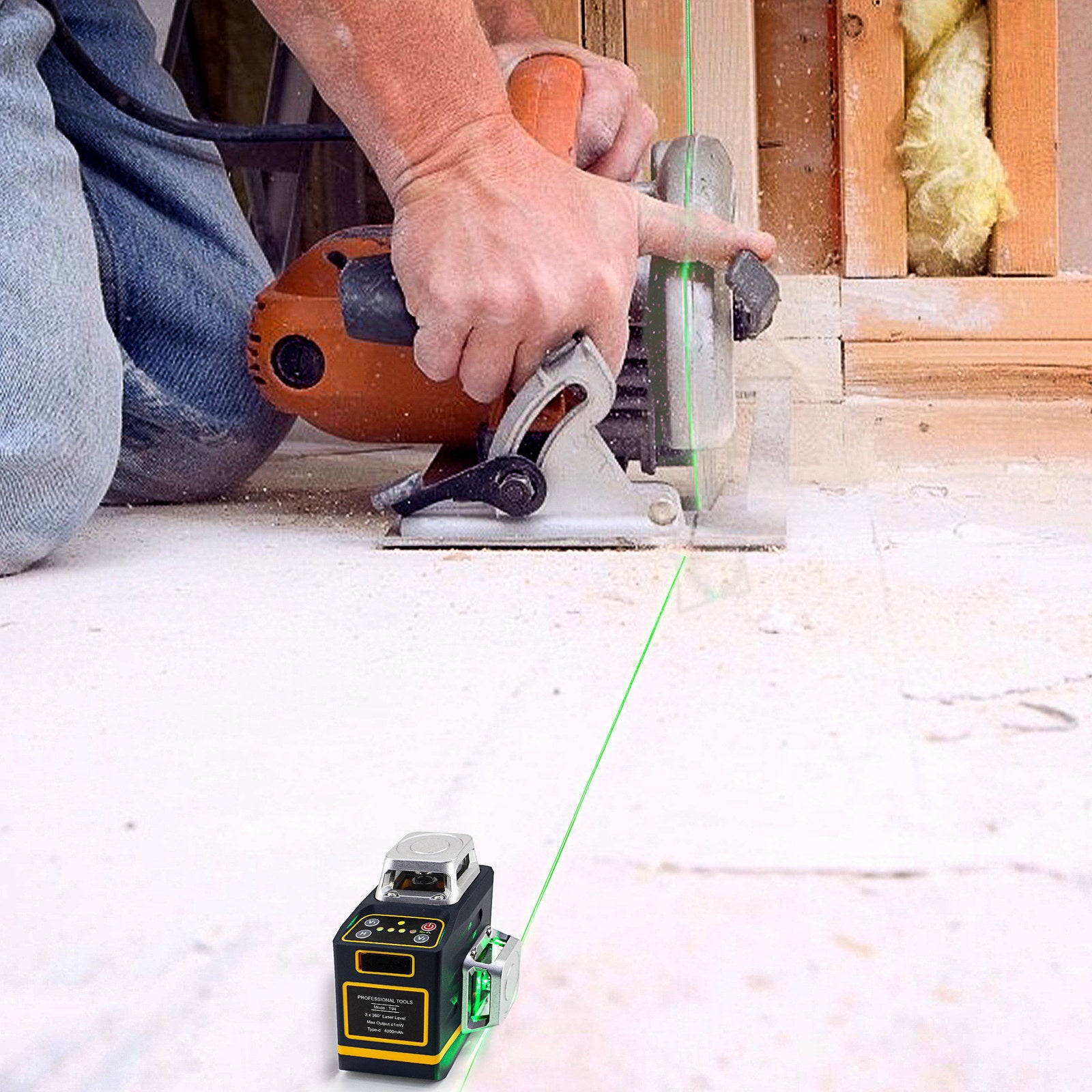 CIGMAN 3x360° Green Laser Level, Rechargeable, Remote Control, Magnetic Stand - SuperSaverAU - view 4