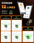 CIGMAN CM-S03 3x360° Green Laser Level with LCD & Bluetooth