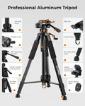 CIGMAN 59-Inch Adjustable Laser Level Tripod with Phone Holder