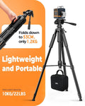 CIGMAN 59-Inch Adjustable Laser Level Tripod with Phone Holder