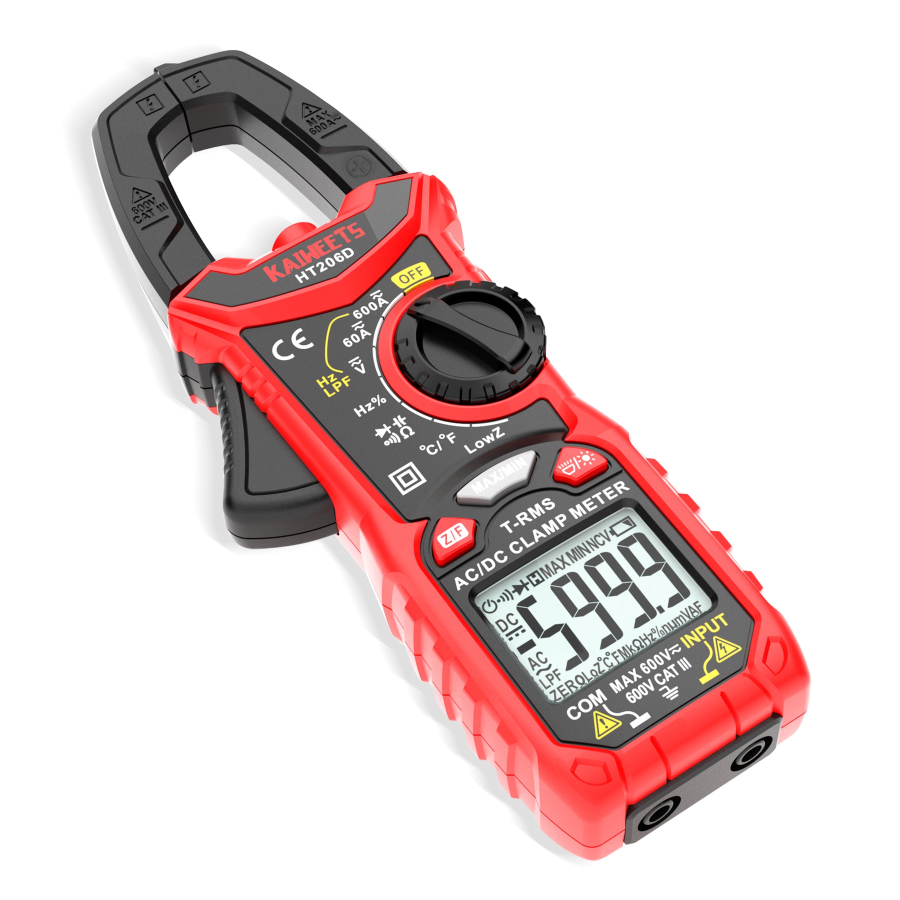 KAIWEETS HT206D Digital Clamp Meter T-RMS 6000 Counts