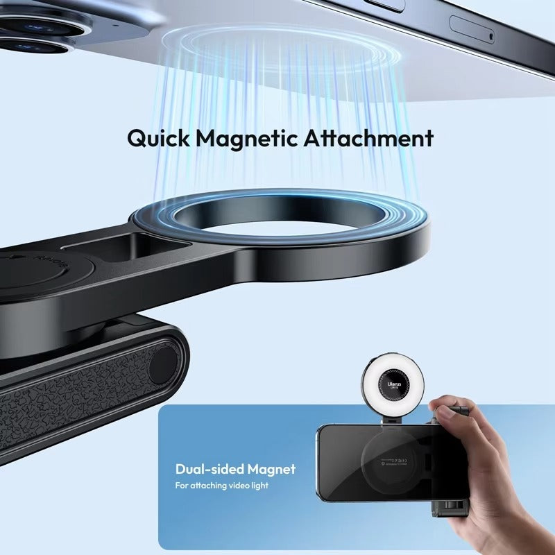 Ulanzi JJ03 Magnetic Phone Tripod Wireless Phone Grip Selfie Stick Desktop Tripod with Remote Control Photography Livestreaming - SuperSaverAU - view 3