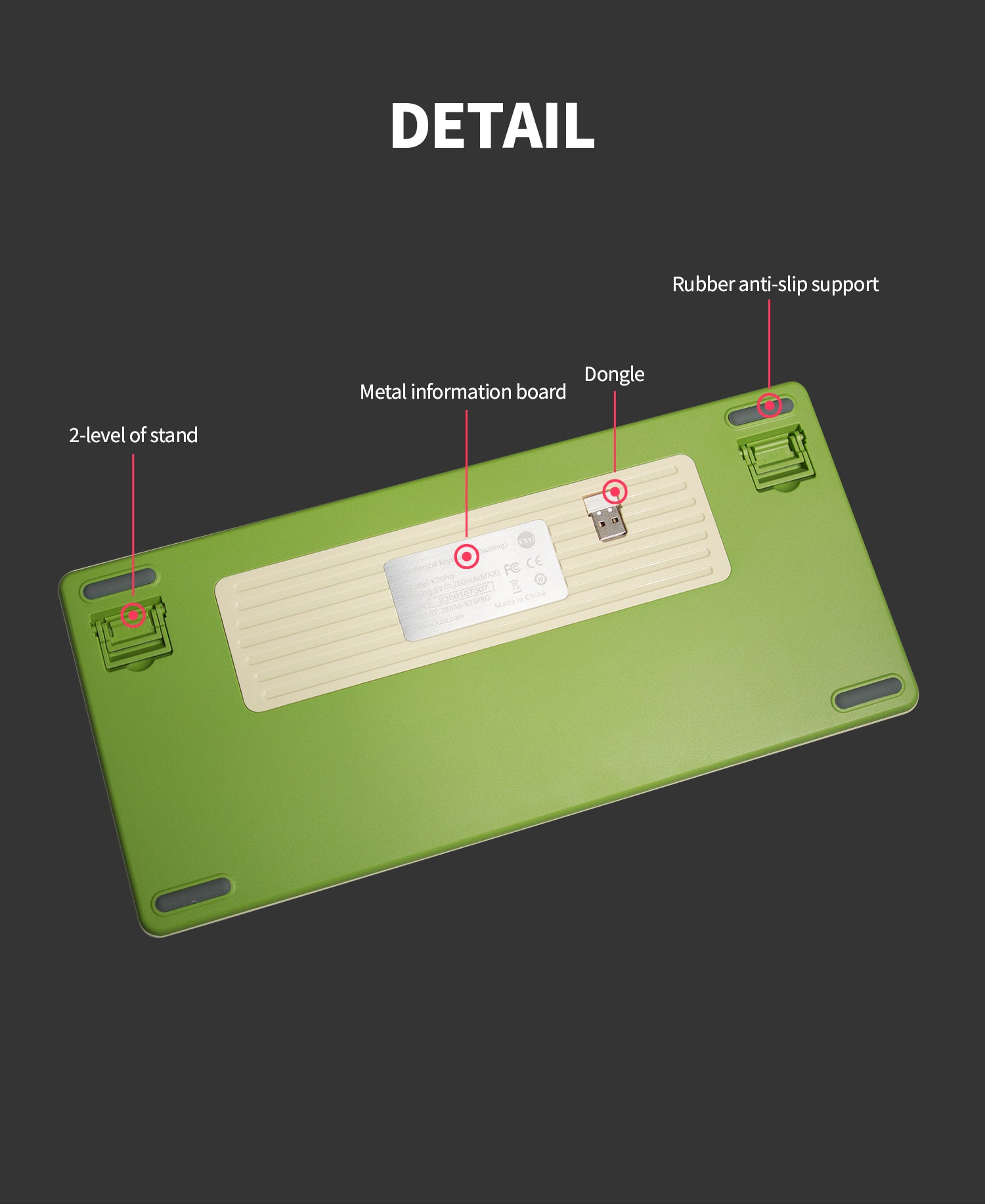 KZZI K75 PRO RGB 75% Wireless Gasket Mechanical Keyboard, Tri-Mode, Tactile Switches - SuperSaverAU - view 6