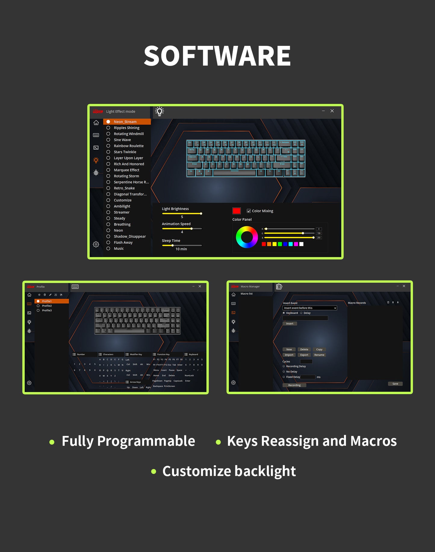 KZZI K75 PRO RGB 75% Wireless Gasket Mechanical Keyboard, Tri-Mode, Tactile Switches