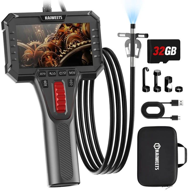 Premium Articulating Borescope Camera with 1080P 4.3 Inch IPS Display