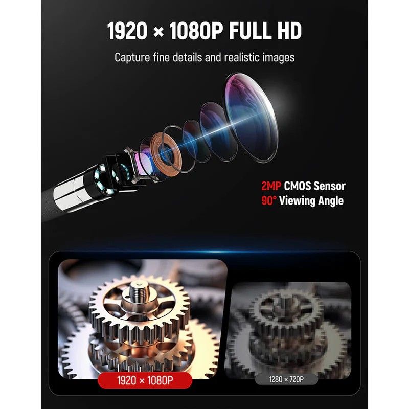 Premium Articulating Borescope Camera with 1080P 4.3 Inch IPS Display
