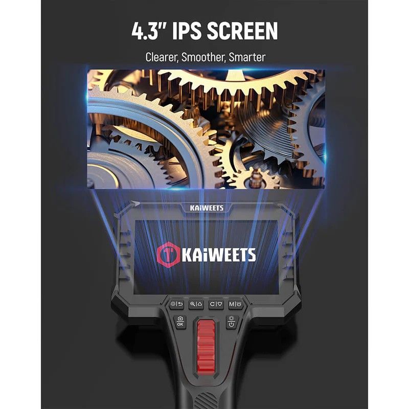 Premium Articulating Borescope Camera with 1080P 4.3 Inch IPS Display