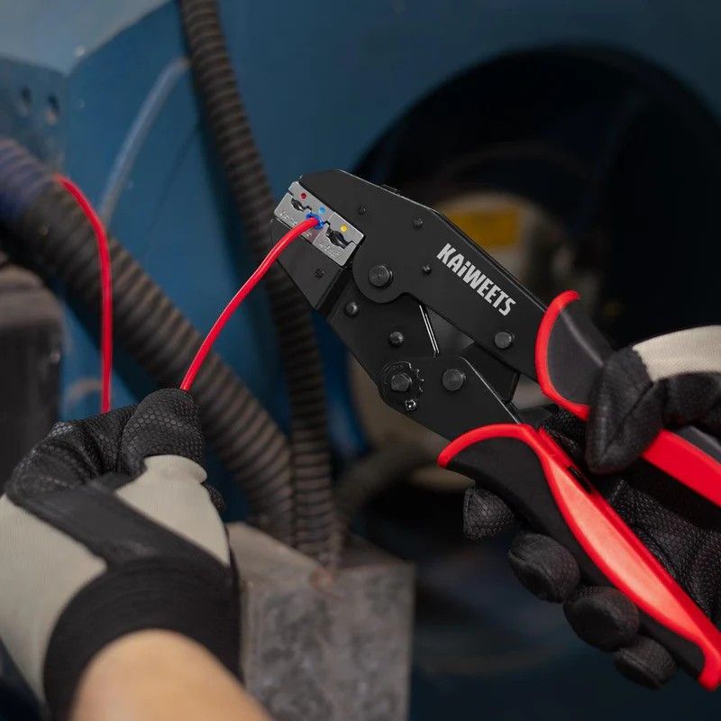 KAIWEETS KDC02 Ratchet Ferrule Crimping Tool for AWG 22-10 Connectors