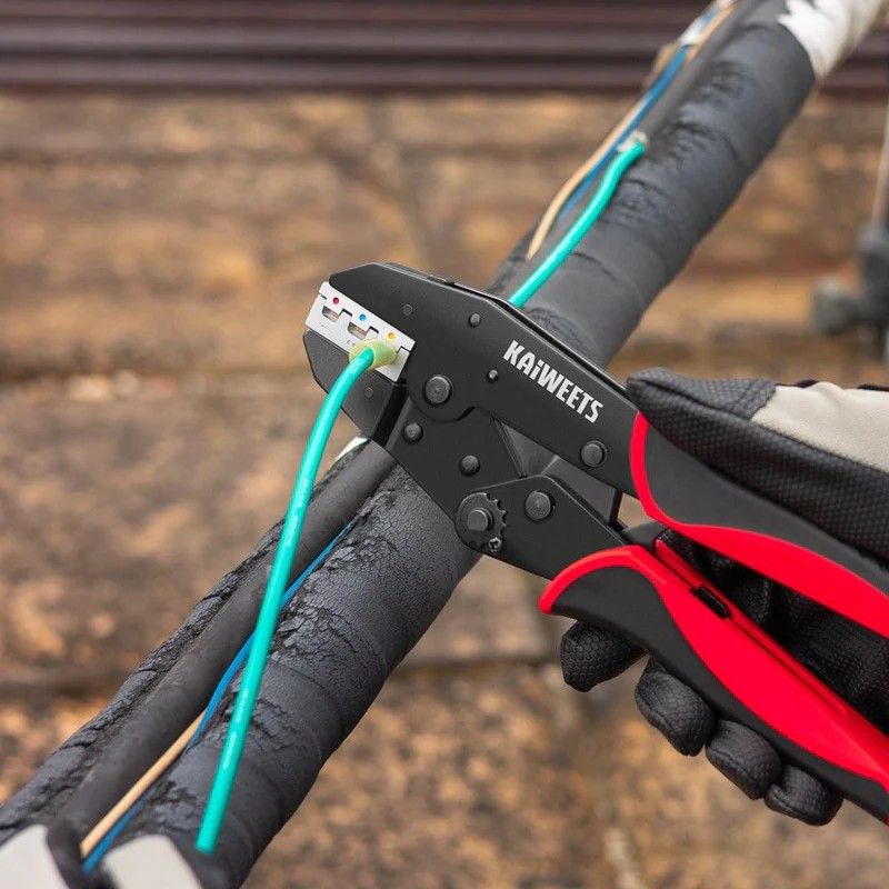KAIWEETS KDC02 Ratchet Ferrule Crimping Tool for AWG 22-10 Connectors