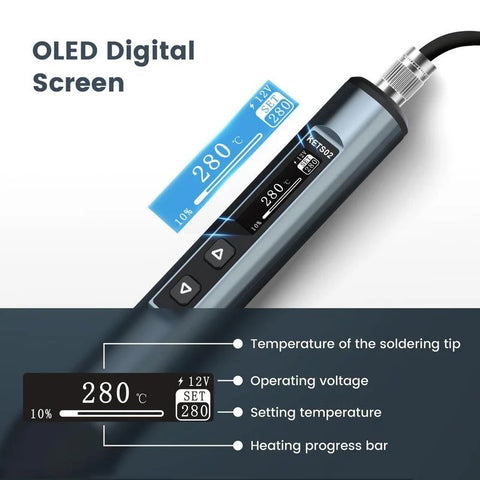 KAIWEETS KETS02 Smart Digital Soldering Iron Kit with OLED - 65W AU Plug