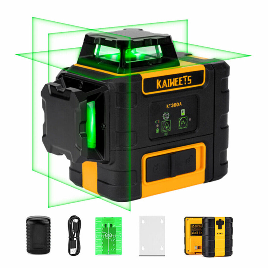 KAIWEETS KT360A Green Laser Level 3 X 360° Rotary Self Leveling with 1 Rechargeable Battery - SuperSaverAU - view 1