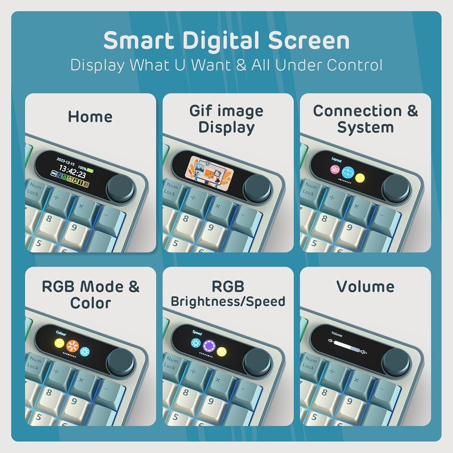 RK ROYAL KLUDGE S98 Wireless Mechanical Keyboard with Smart Display