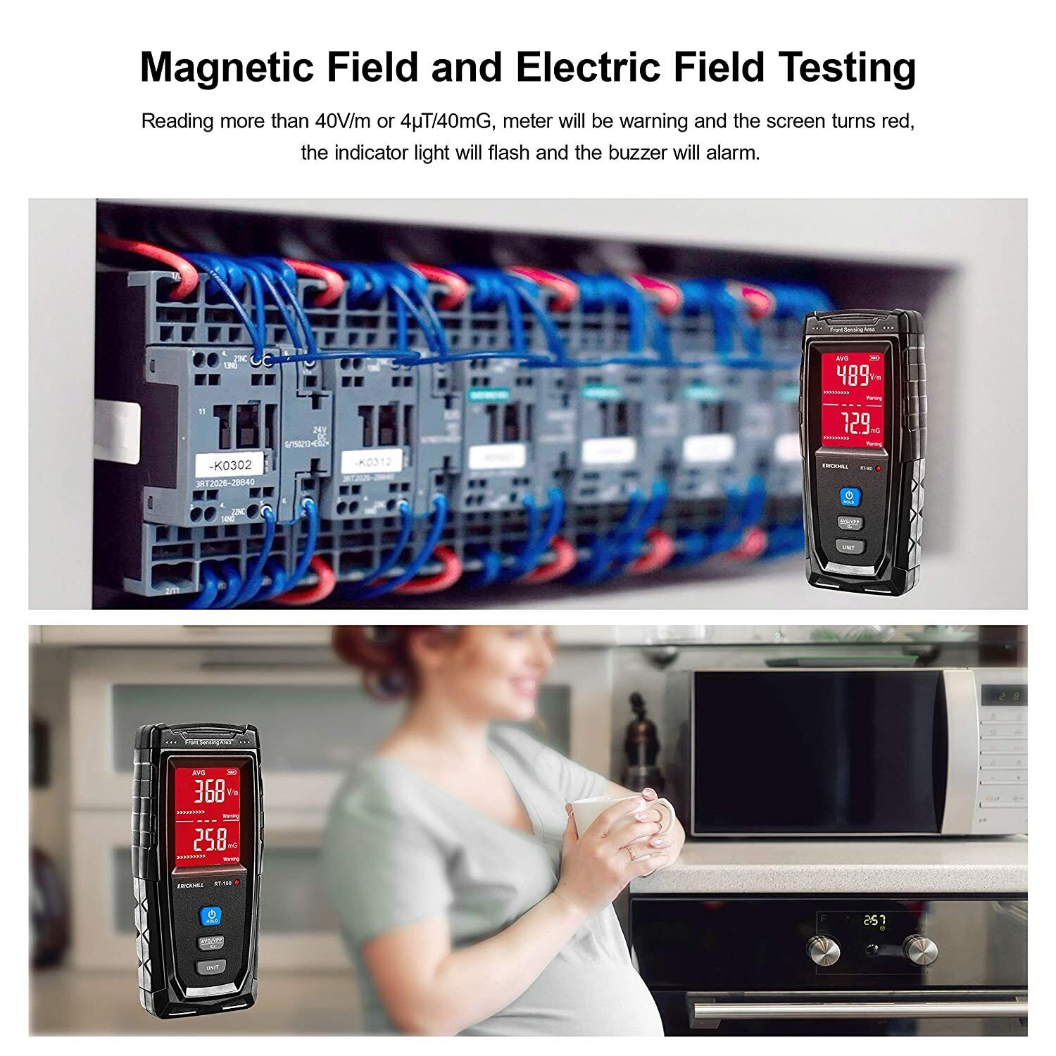 ERICKHILL EMF Meter Digital Electromagnetic Field Radiation Detector Machine - SuperSaverAU - view 2