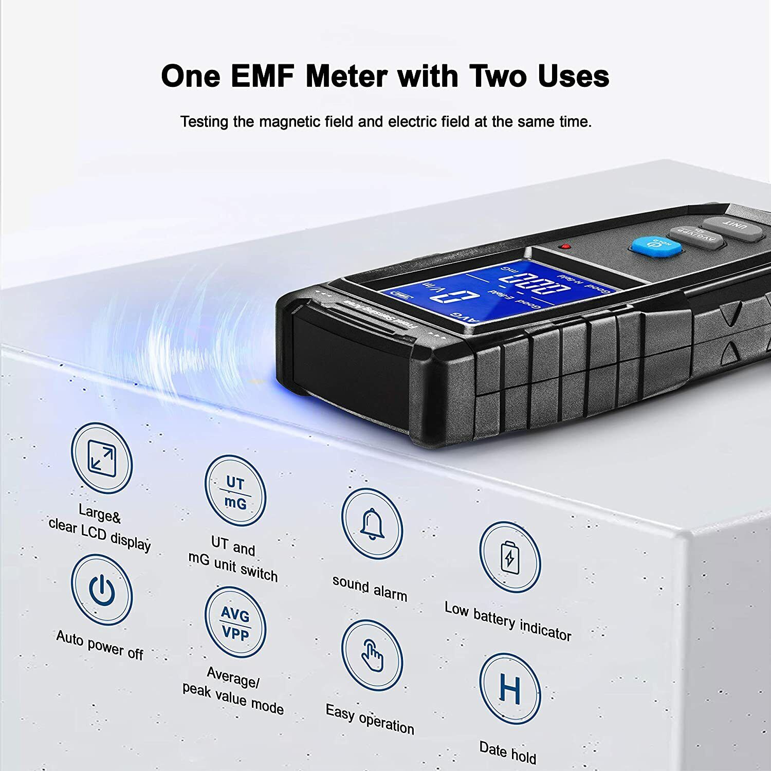ERICKHILL EMF Meter Digital Electromagnetic Field Radiation Detector Machine - SuperSaverAU - view 3