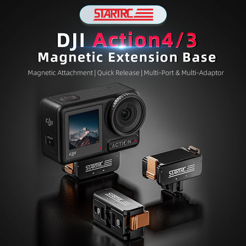STARTRC Action 5 Pro Magnetic Adapter Mount for DJI Osmo Action 5 Pro/Action 4/Action 3 Quick Release Adapter with Connection Adapter Extension Base Accessories - SuperSaverAU - view 1