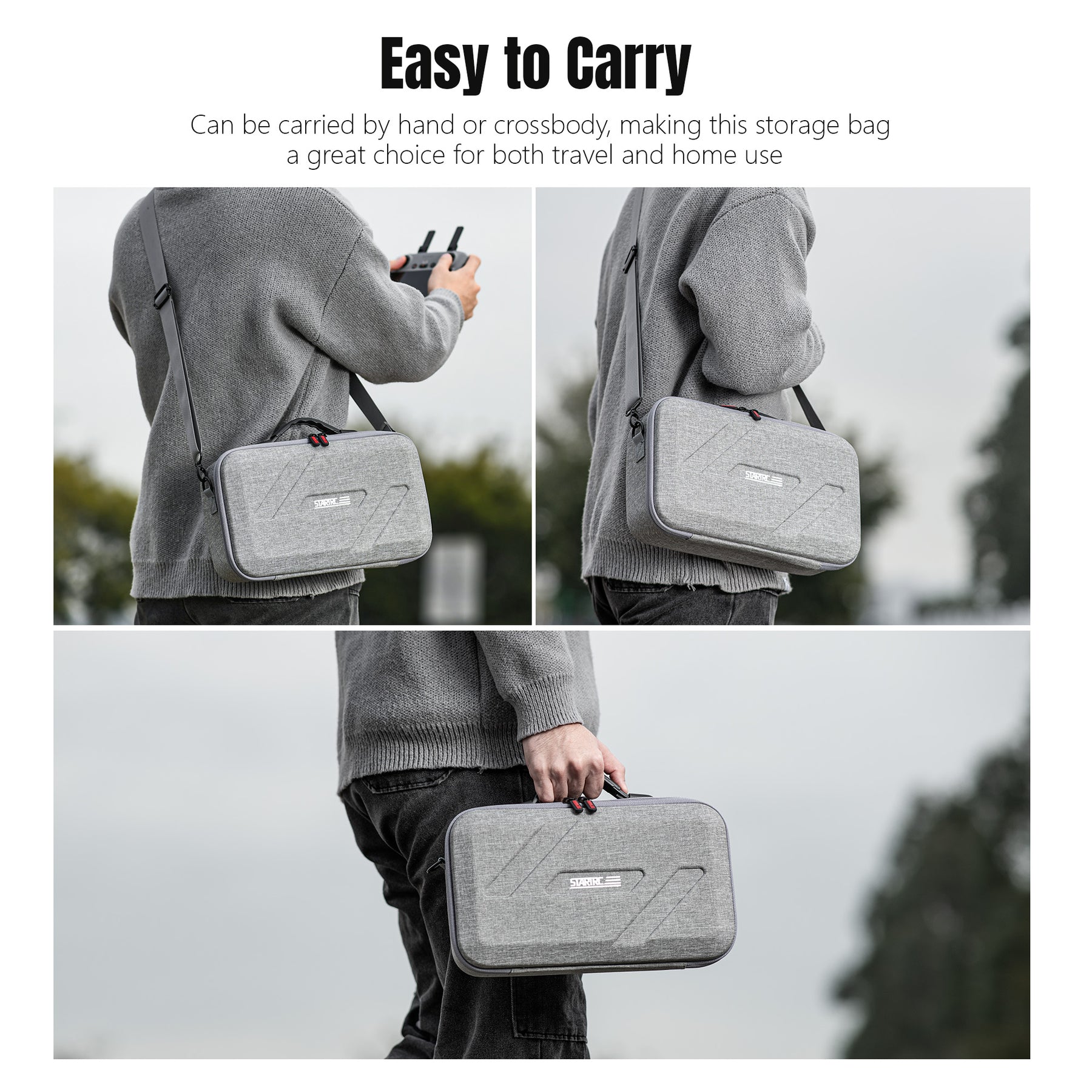 STARTRC Flip Drone Case for DJI Flip Fly More Combo,Portable PU Leather Shoulder Bag Can Organizes RC2/RC-N3 Remote, 7 Original Batteries, Charging Hub, 65W Charger, Flip Drone and Other Accessories - SuperSaverAU - view 6