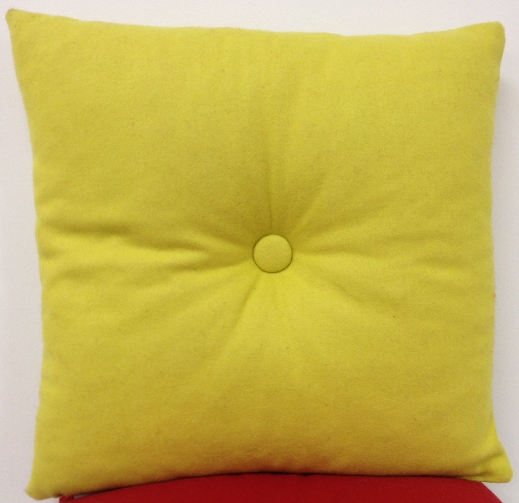 Button Mustard Yellow Cushion Chair Pad 40x40cm - Modern Retro Funky Design - SuperSaverAU - view 1