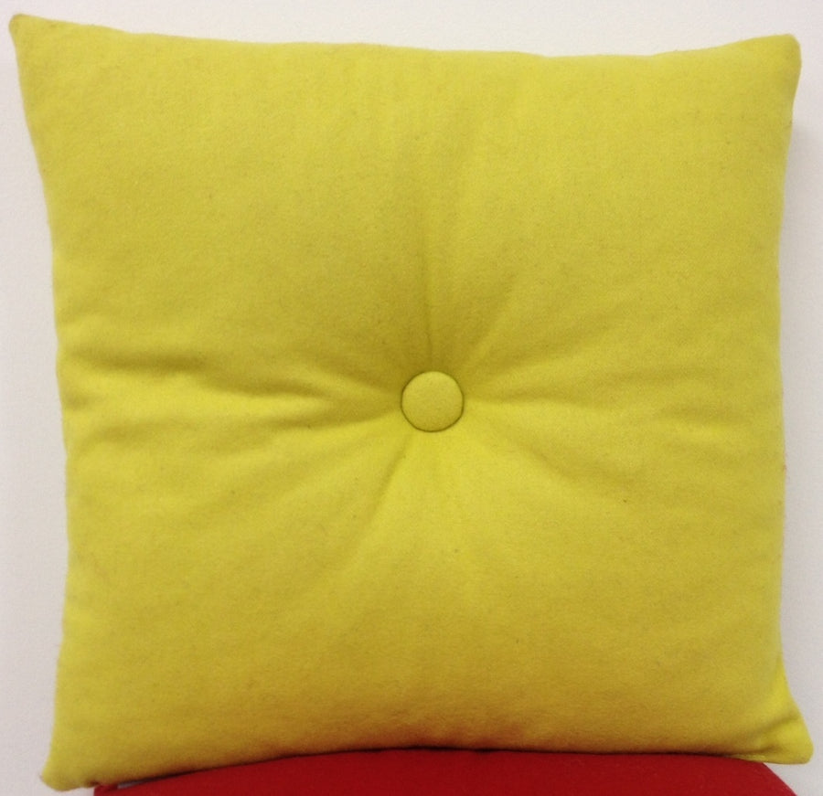 Button Mustard Yellow Cushion Chair Pad 40x40cm - Modern Retro Funky Design - SuperSaverAU - view 1