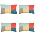 Geo Beige Block Design Rectangle Cushion Covers Pack of 4, 30cm x 50cm - SuperSaverAU - view 1