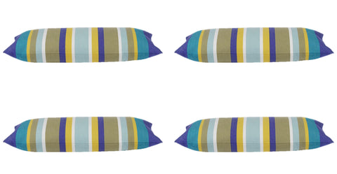 Corban Pack of 4 Royal Blue Striped Rectangle Cushion Covers 35x70cm - SuperSaverAU - view 1
