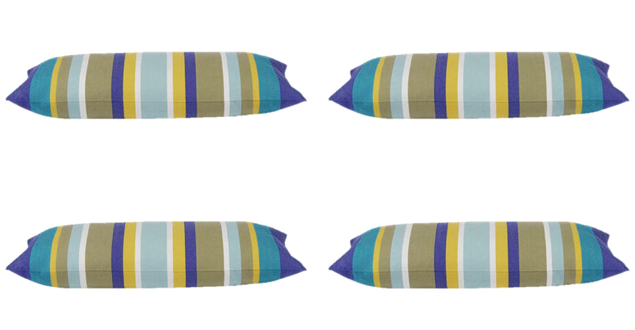 Corban Pack of 4 Royal Blue Striped Rectangle Cushion Covers 35x70cm - SuperSaverAU - view 1